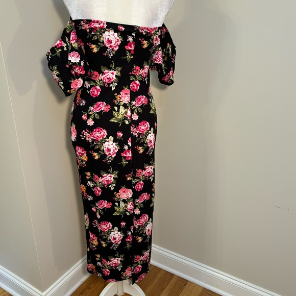 NWT SHEIN Modely Floral Off Shoulder Wiggle Dress M - Picture 6 of 7